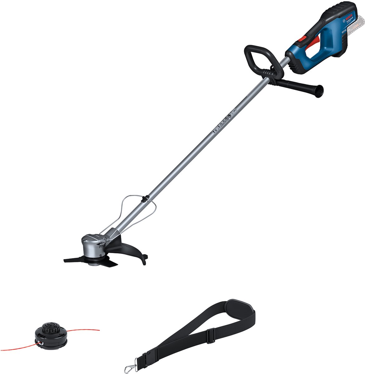 Bosch Professional GFR 18V-23 - Accu Bosmaaier - Inclusief Schouderriem - Spoel en lijn - Beschermkap - Handgreep - Plant Bescherming - Messenset