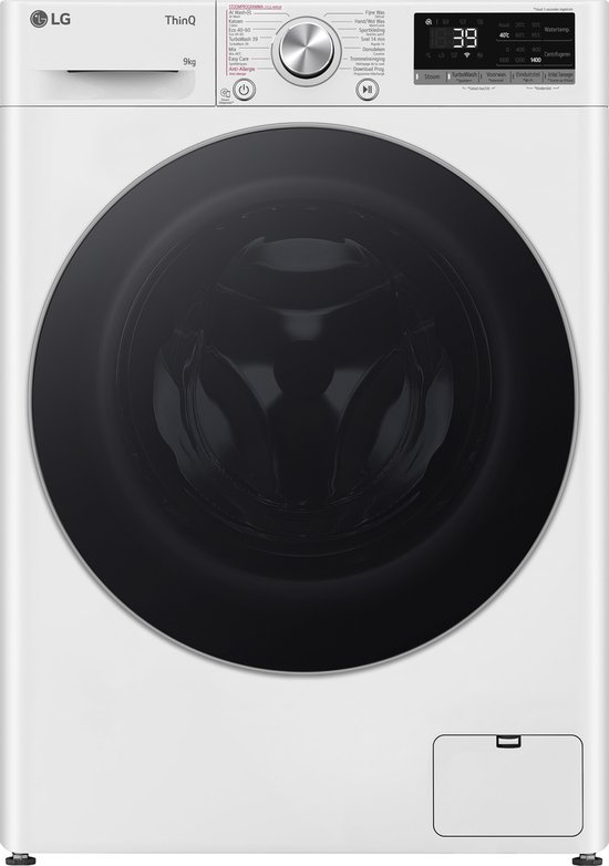 LG GC3R709S1 wasmachine 9 kg, AI DD en AI Wash voor slimme stofverzorging - TurboWash 39 voor sneller schoon - Hygiënisch wassen met stoom en ThinQ