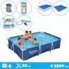 Bestway Voordeelverpakking - Rechthoekig Steel Pro Zwembad - 300 x 201 x 66 cm - Blauw - Inclusief Accessoires - Voor een heel seizoen