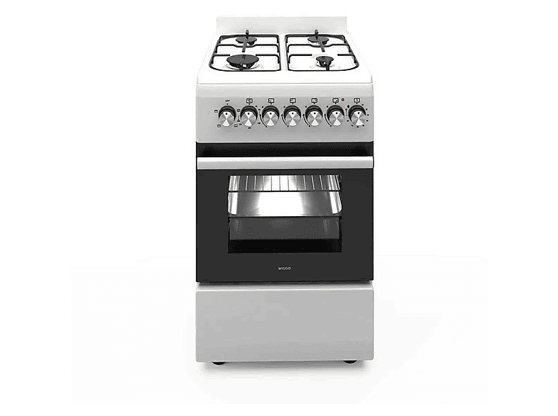 WIGGO WO-E505R(WW) Fornuis - Gas - Gas / Netvoeding - Breedte 50 cm