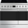 SMEG C92IMX2 – Inductie Fornuis met 5 Zones en Dubbele Oven - 90 cm Vrijstaand – RVS