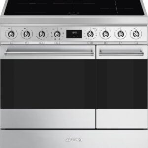 SMEG C92IMX2 – Inductie Fornuis met 5 Zones en Dubbele Oven - 90 cm Vrijstaand – RVS