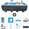 Intex Rechthoekig Ultra XTR Frame Zwembad - 549 x 274 x132 cm - Inclusief Pomp - Ladder - Grondzeil - Afdekzeil - Vloertegels - Stofzuiger - 9-delig