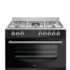 Wiggo WO-E903B(BX) - Gasfornuis - 5 Kookzones - 5 Ovenstanden - Wokbrander - Timer - 5 Jaar Garantie - Zwart Rvs