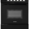 Lonzano Keramisch Fornuis - Zwart Glans - 60CM Breed - 2 Fase - 3 Fase - Hetelucht - Lade - 61 Liter
